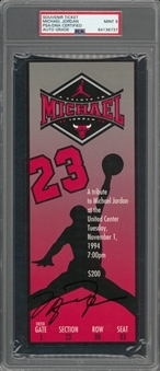 Michael Jordan Signed Ticket (PSA MINT 9 & JSA)